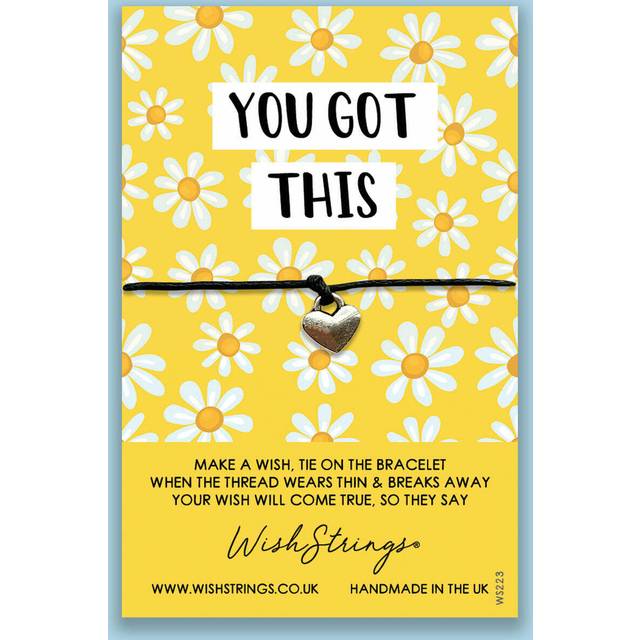 Wishstrings heart charm wish bracelet gift card keepsake strong fearless wise