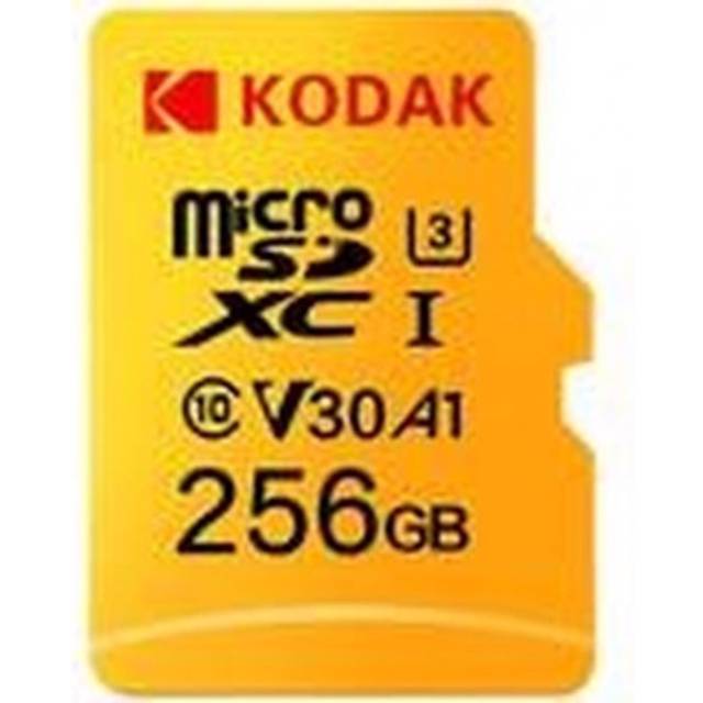 Kodak - Micro SD-kort 256 GB UHS-I U3 V30 A1 microSDHC/XC - Micro SD-minneskort - läshastighet 95 MB/s Max - skrivhastighet 85 MB/s Max - extra lagring av multimediaenheter