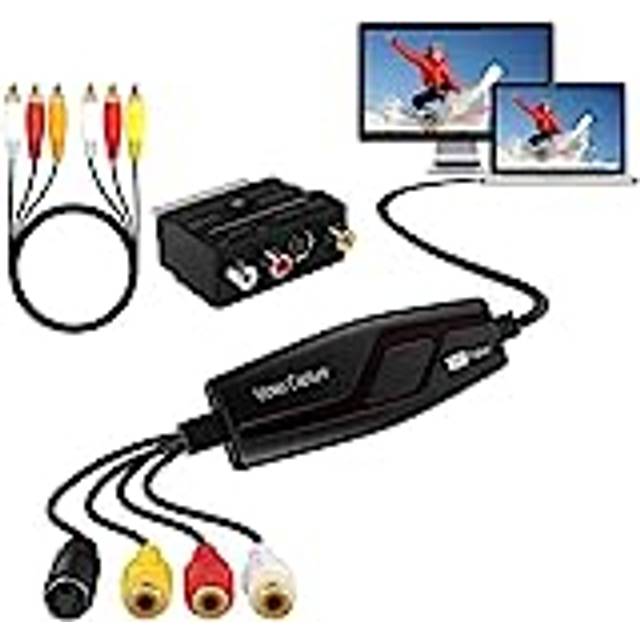 DIGITNOW! Videoinspelningskort konverterar Hi8 VHS till digital DVD för Windows/Mac, videoinspelning med scart/AV-adapter
