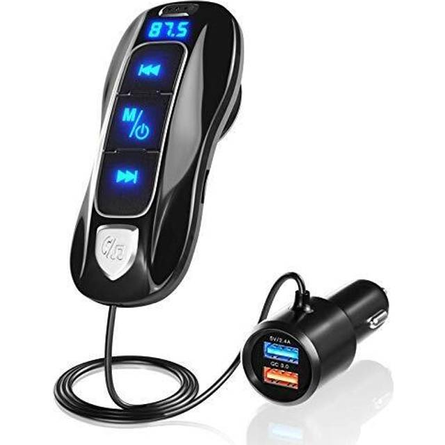 Bluetooth 5.3 FM Transmitter, Bluetooth Adapter Car Radio Audio Transmitter Handsfree Car Kit with QC3.0 PD 30W USB Port