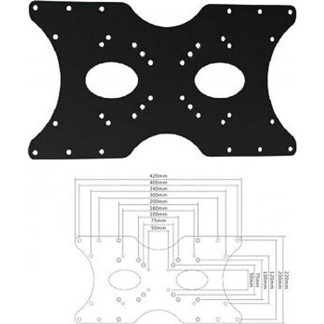 Part King TV VESA Mount Adaptor Plate converts VESA 50 x 50 75 x 75 & 100 x 100 to 400 x 200, 200 x 100 & 200 x 200 max. Load 30kg