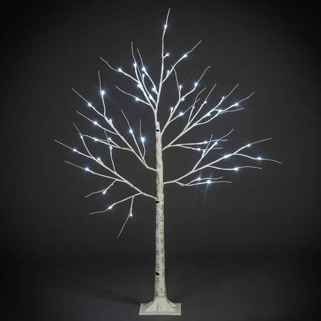 Christmas Pre-Lit LED Lights 4ft White Birch Twig Tree - Outdoor/Indoor in Cool White