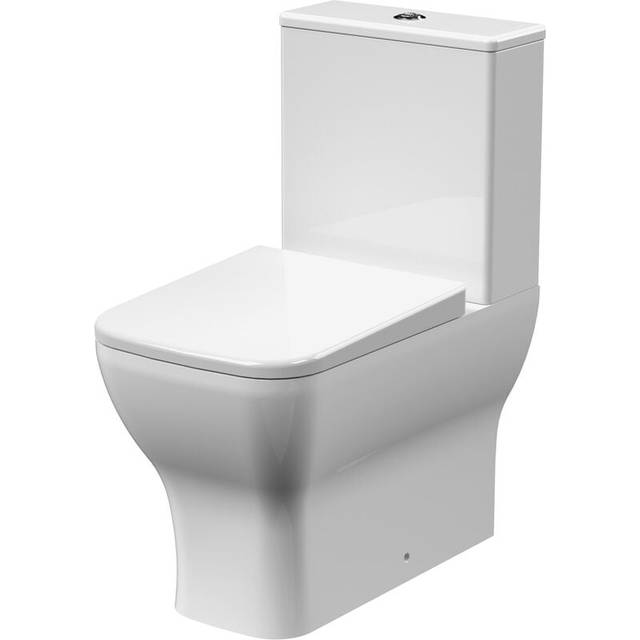 Nuie Ava Flush Rimless Pan, Cistern & Seat - White, White