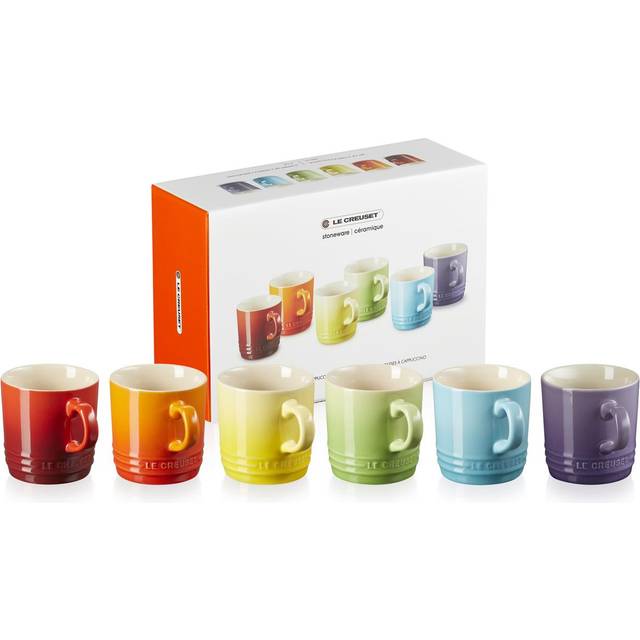 Le Creuset Stoneware Rainbow Cappuccino Mugs - Set of 6