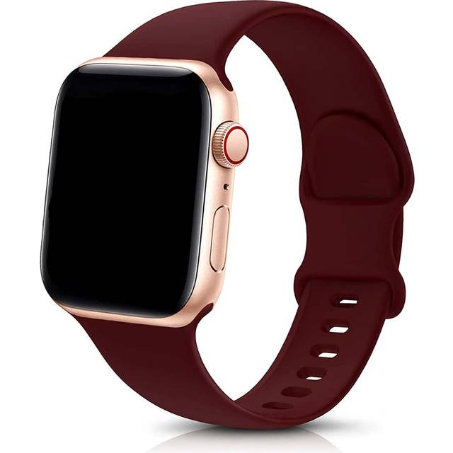 SHEIN 1pc Wine Red Silicone Watch Band Compatible With Apple Watch As A Gift For Students Returning To School