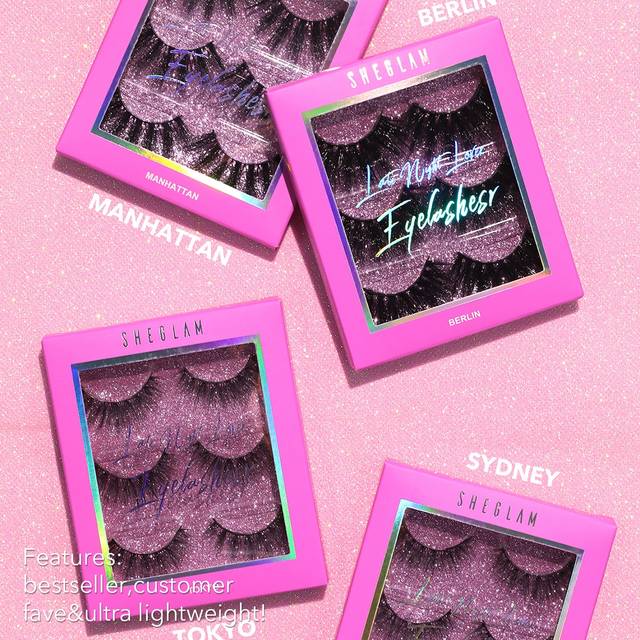 SHEGLAM Late Night Lover Full Volume False Eyelashes-Tokyo 3 Pairs Lightweight Comfortable Tapered Natural Fuller Longer Thicker Fake False Eyelashes Diy Eyel