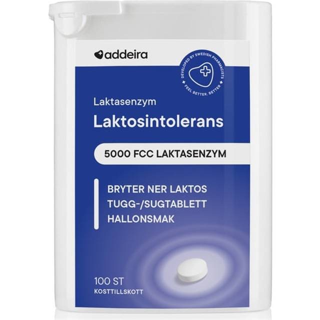 Addeira Laktasenzym vid Laktosintolerans Tuggtabletter 100 st - Multi