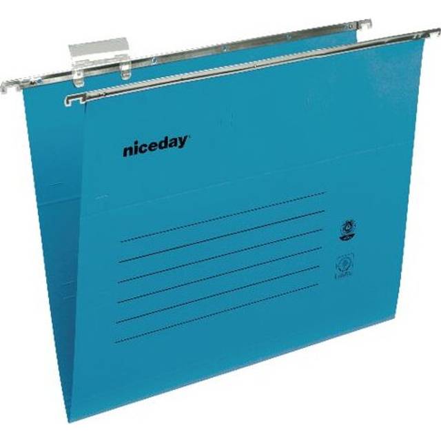 Viking Vertical Suspension File Foolscap V Base 220 gsm Blue Pack of 50
