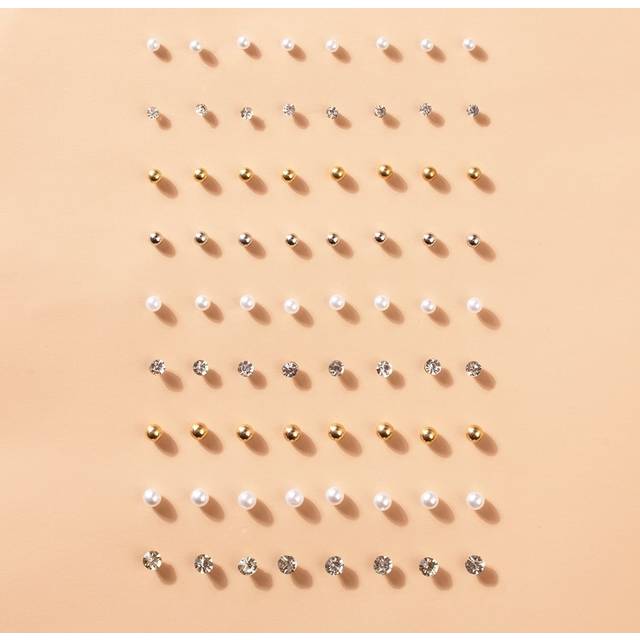 SHEIN 36pairs Rhinestone & Faux Pearl Stud Earrings