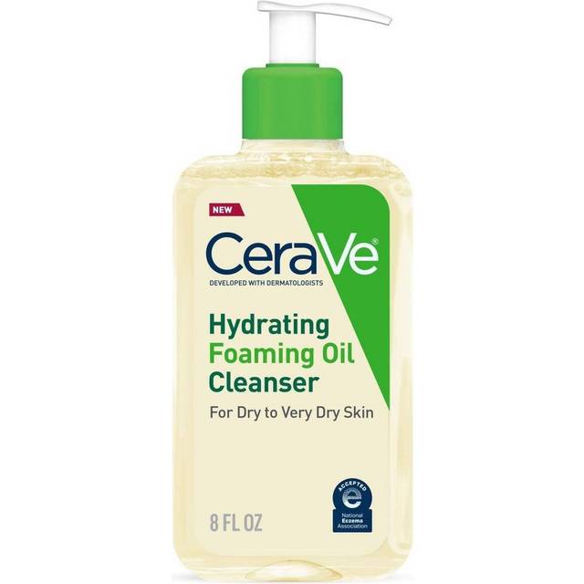 CeraVe Hydrating Foaming Oil Cleanser Wash with Squalane Oil  Triglyceride  Hyaluronic Acid and Ceramides  For Dry to Very Dry Skin  8 Oz