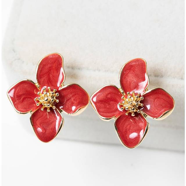 SHEIN 1pair Colorful Dopamine Flower Shaped Earrings For Women, Daily Wear Simple Versatile Sweet Vacation Gift Valentines,Mom,Mother,Mother&#39;s Day,Gift