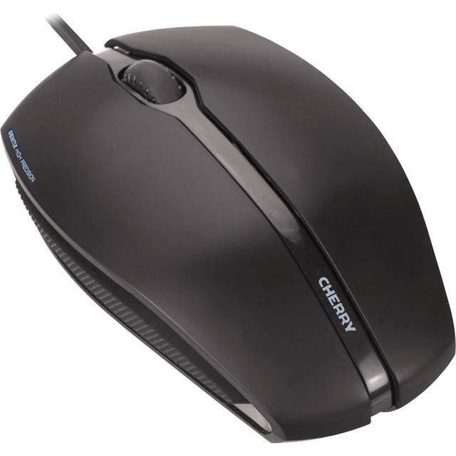 CHERRY GENTIX CORDED, Trådbunden mus, Precist scrollhjul, Optisk sensor, Symmetrisk design för vänster- och högerhänta, Kabel 1,8 m, USB 2.0, Svart