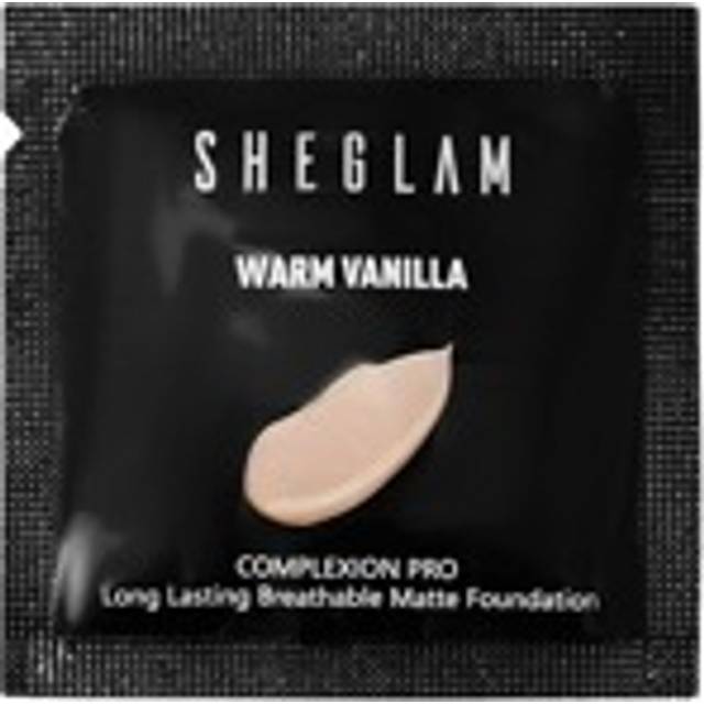 SHEGLAM Complexion Pro Long Lasting Breathable Matte Foundation Sample-Warm Vanilla Matte Sweat-Proof Foundation Oil Control Full Coverage Pore-Less Concealer