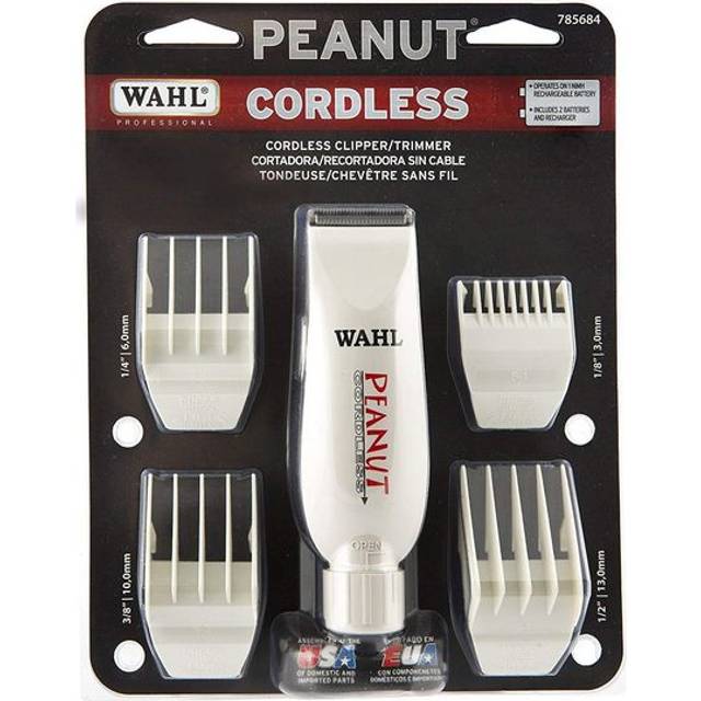 Wahl Professional Peanut Cordless Clipper/Trimmer #8663, White - Great On-the-Go Trimmer for Barbers and Stylists - Powerful Rotary Motor