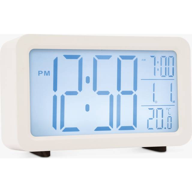Digitally Quartz Alarm Tabletop Clock - White (7cm H X 10.5cm W X 5cm D)