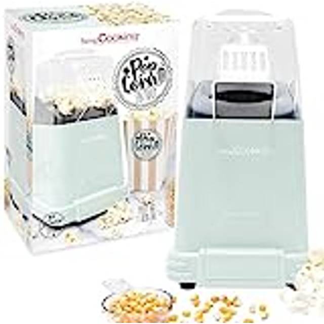 ScrapCooking - Pop Corn Factory - Elektrisk Popcornmaskin - klar på 1 min 30 - utan olja eller fett - retro födelsedagsfest present - vattengrön - 3898