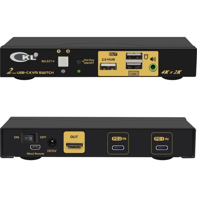 NÖRDIC 2 till 1 USB-C till HDMI 2.0 KVM Switch, 4K60Hz