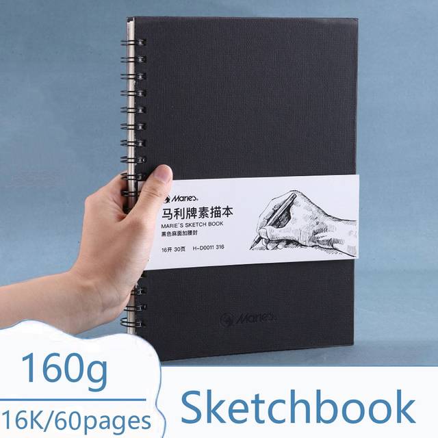 SHEIN 1pc 160g 30sheets/60pages Blank Sketch Pad Notebook For Students, Drawing, Painting, Colored Pencil Use,Mother&#39;s Day,Mom&#39;s Gift,Back To School,School
