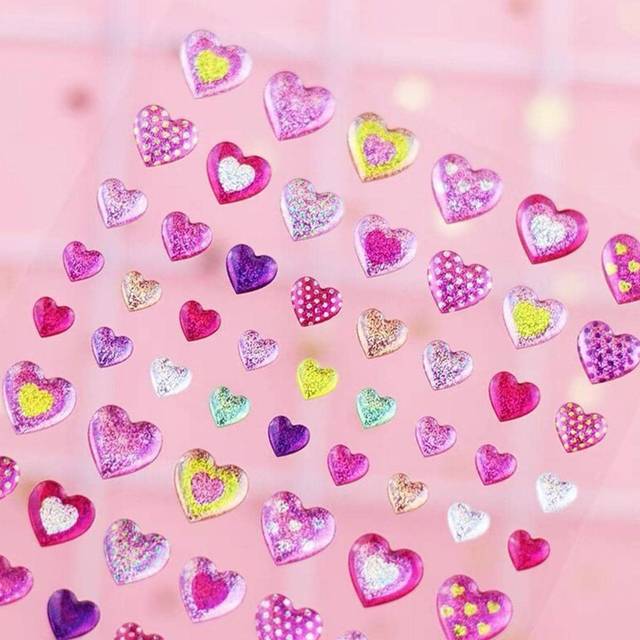 SHEIN 1pc Heart Pattern Assorted Sticker, Multi-Purpose Decorative Sticker For DIY Craft, Hand Account Decoration Back To School