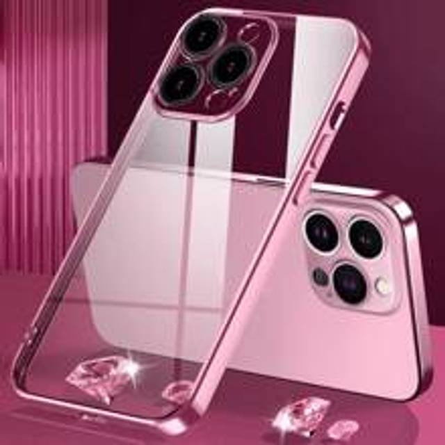 SHEIN Apple Electroplated Anti-Scratch Lens Protective Shockproof Transparent Hard Shell Phone Case Compatible With IPhone 16 Pro/16 Pro Max/16 Plus/16/15 P