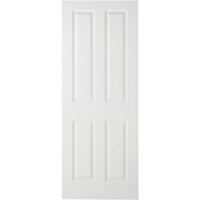 White Timber Primed 4 Panel Smooth Door, Size: 1981x762x35mm