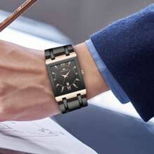 VA VA VOOM 1PC Men&#39;s Watch Fashion Square Dial Stainless Steel Strap 41mm Luxury Business Style Men&#39;s Gift Clock Original Quartz Movement Gold & Rose Gold & Blac
