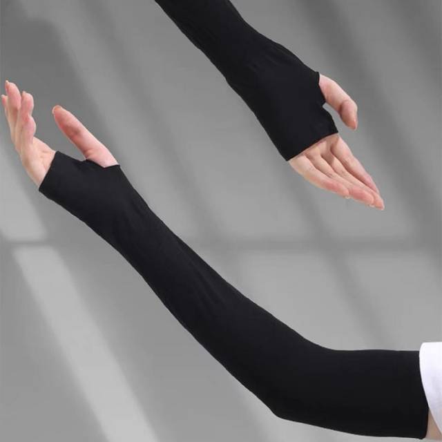 SHEIN 1 Pair Unisex Outdoor Ice Silk Arm Sleeves, Sun Protection, For Cycling, Beach, Women Summer Sun Protection
