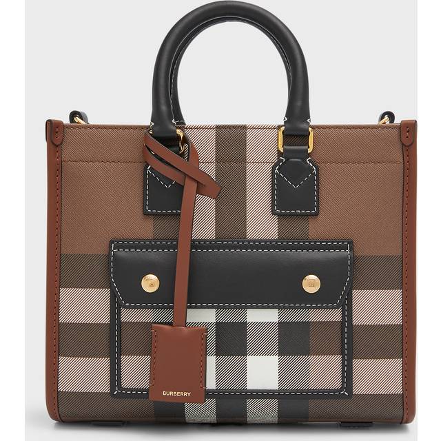 Burberry Mini Freya Tote - Dark Birch Brown - One Size