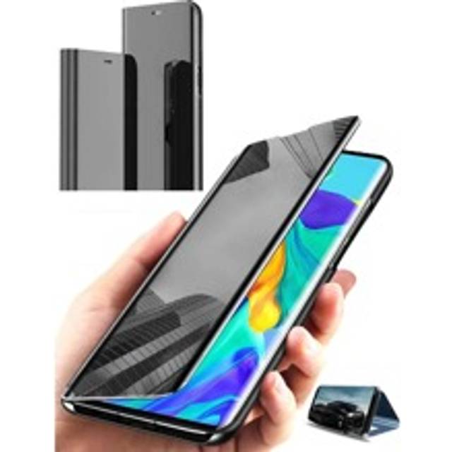 Stereoskopisk spegel Elektropläterad telefonfodral, kompatibel med Apple, Galaxy A36 och Redmi Note 13 Pro/Note 13 Pro+ 5G/POCO X6 Pro/Redmi 12C/Note - Svart (Multi-size)