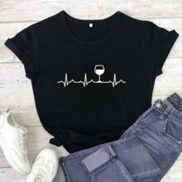 SHEIN ECG & Wine Print Tee