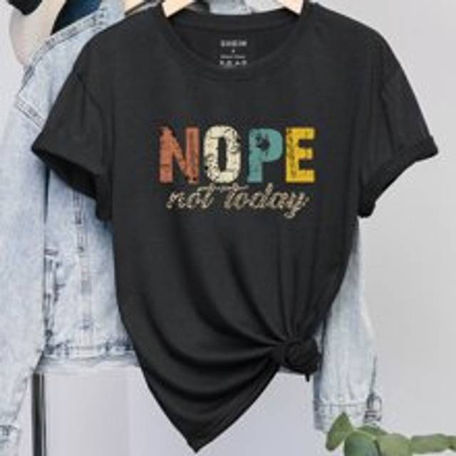 INAWLY Slogan Graphic Tee NOPE Not Today Graphic Tees Women Tops