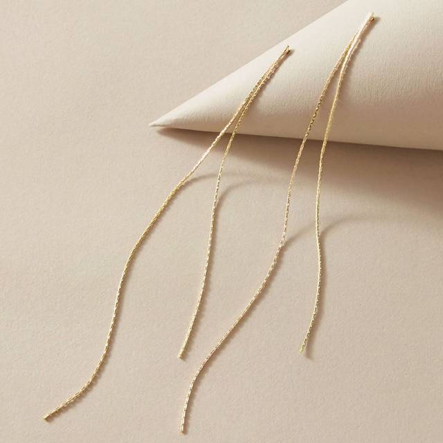 SHEIN 1pair Metallic Tassel Earrings