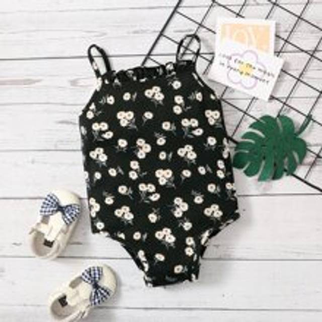 SHEIN Baby Girl Floral Print Frill Trim Cami Bodysuit