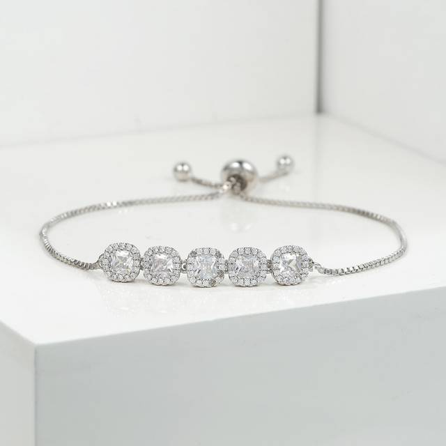 SHEIN 1pc Cubic Zirconia Decor Bracelet Copper Jewelry