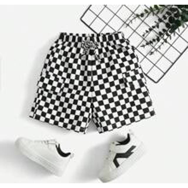 SHEIN Young Boys&#39; Casual Loose Plaid Woven Shorts, Comfortable & Versatile