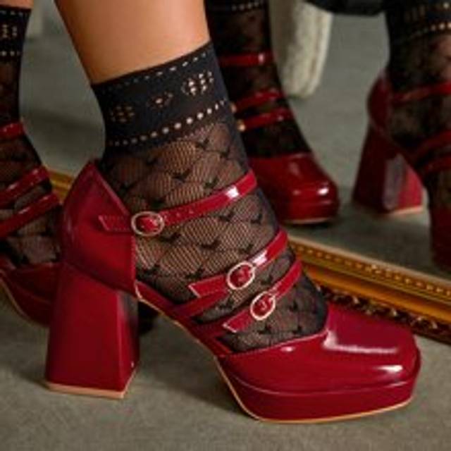 Cuccoo Woman Shoes Square Toe Chunky Heeled Ankle Strap Pumps For Summer Graduation Heels Prom Heels Vacation Shoes Summer Back To School Shoes College Stude