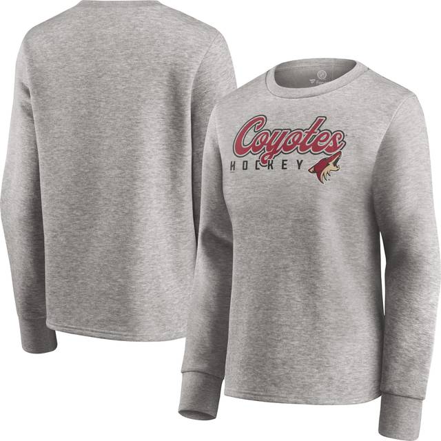Women's Fanatics Heathered Gray Arizona Coyotes Fan Favorite Script Pullover Sweatshirt