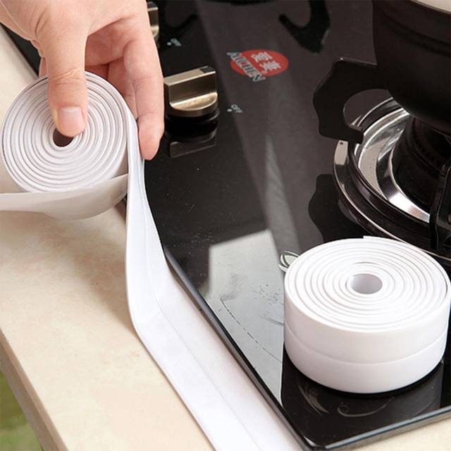 SHEIN 1roll 10.5ft/125.98 Inch Tape Caulk Strip, Waterproof Wall Sticker Sink Edge Gap, Caulk Strip, Self Adhesive Caulking Sealing Tape, Caulking Tape For