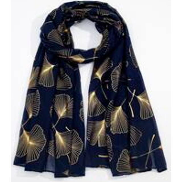 SHEIN 1pc Gold Foil Leaf Pattern Scarf Boho For Casual Weekend Wear