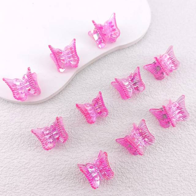 SHEIN 10pcs Women&#39;s Ab Color Butterfly Shaped Plastic Hair Clips, Suitable For Daily Use Cute,Pink Accessories Valentine&#39;s Day Hair Claws Claw Clips Hair Ja