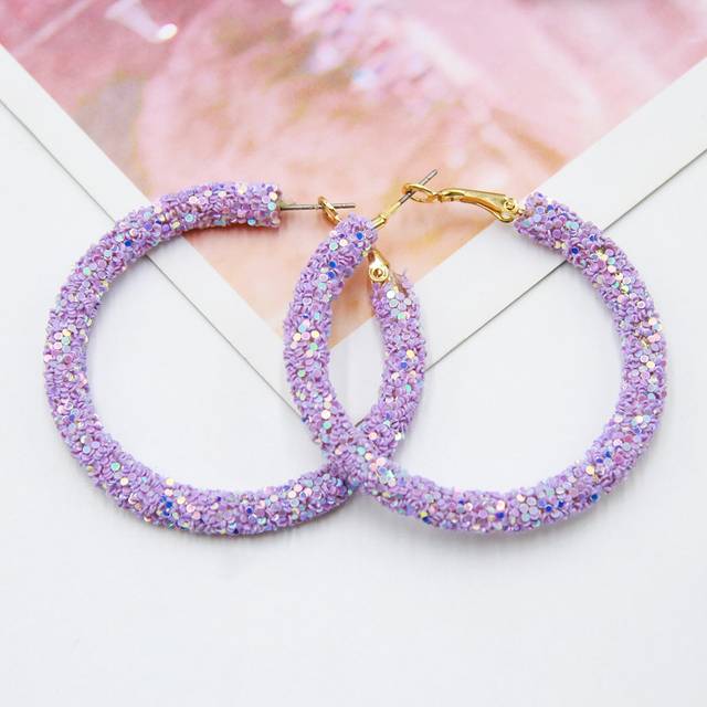 SHEIN Sequin Decor Hoop Earrings