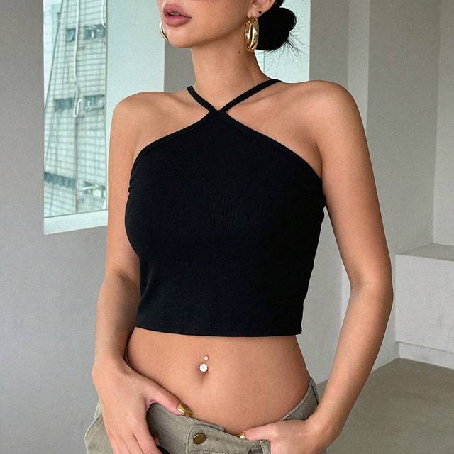 DAZY Solid Crop Cami Top, Going Out Top