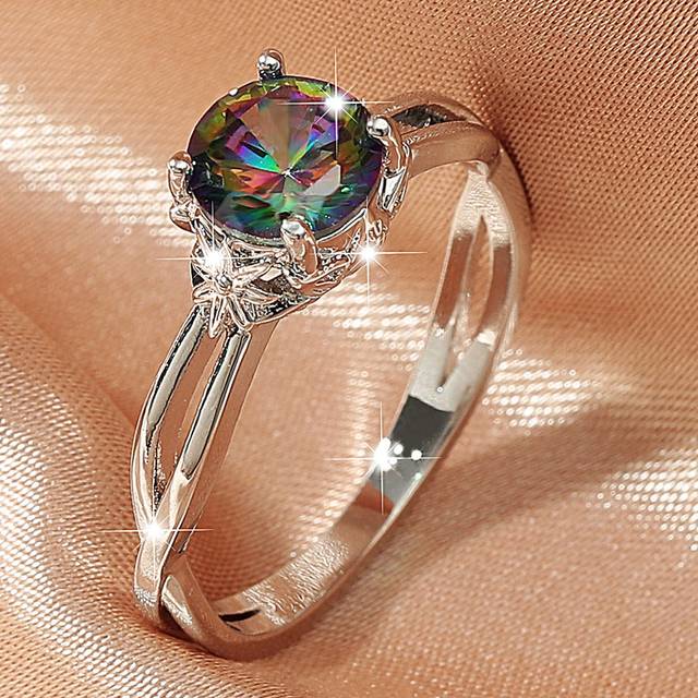 SHEIN Cubic Zirconia Decor Ring For Women For Party Banquet Wedding