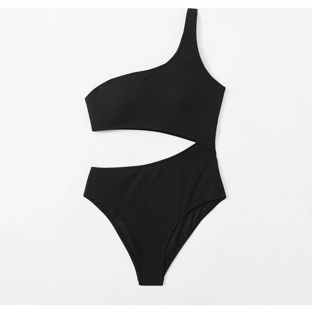 Swim Basics Summer Beach Cut Out One Shoulder One Piece Swimsuit