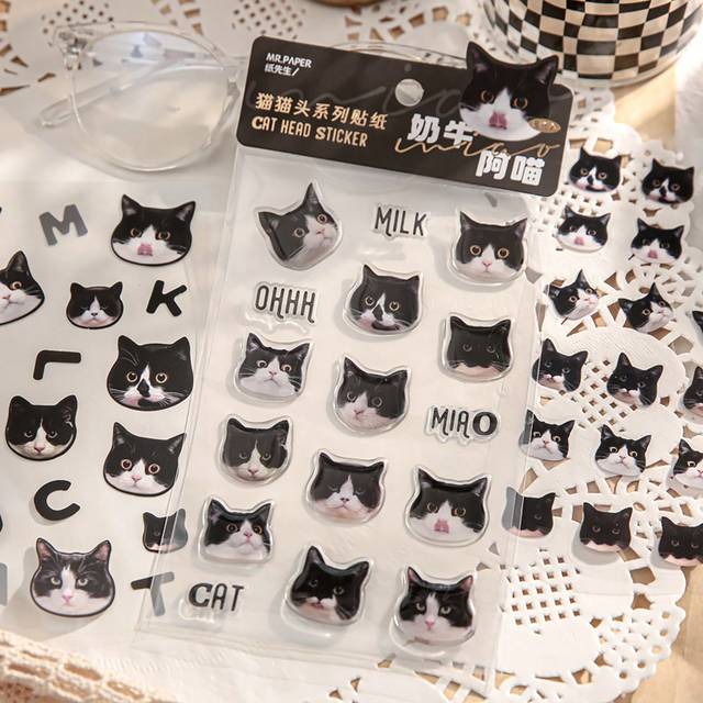 SHEIN 3pcs/Set Cute Cartoon Cat Stickers For Decorating Mobile Phone, Computer, Etc. Back To School