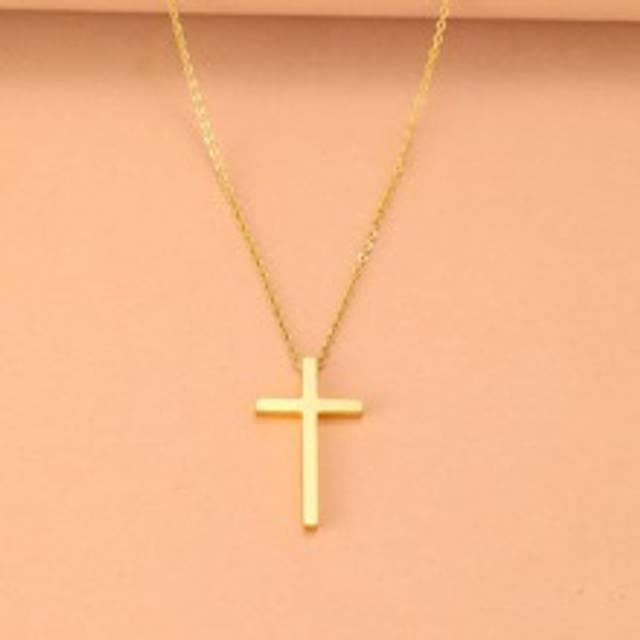Halsband i rostfritt stål Punk Klassiskt korshängande Mode Best Friend Halsband Damsmycken Guld Gul Mode Punk för en snygg look (En-Storlek)