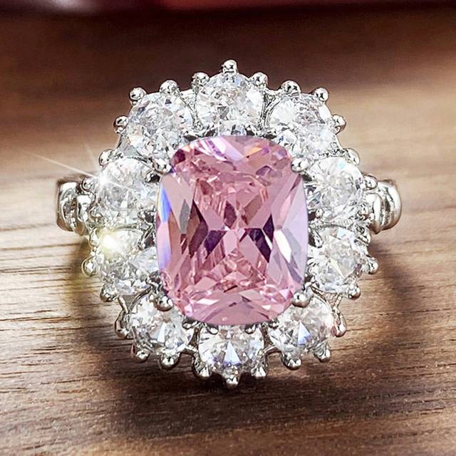 SHEIN 1pc Luxury Exquisite Cubic Zirconia Decor Ring For Women For Valentine&#39;s Day Gift Anniversary Party Jewelry