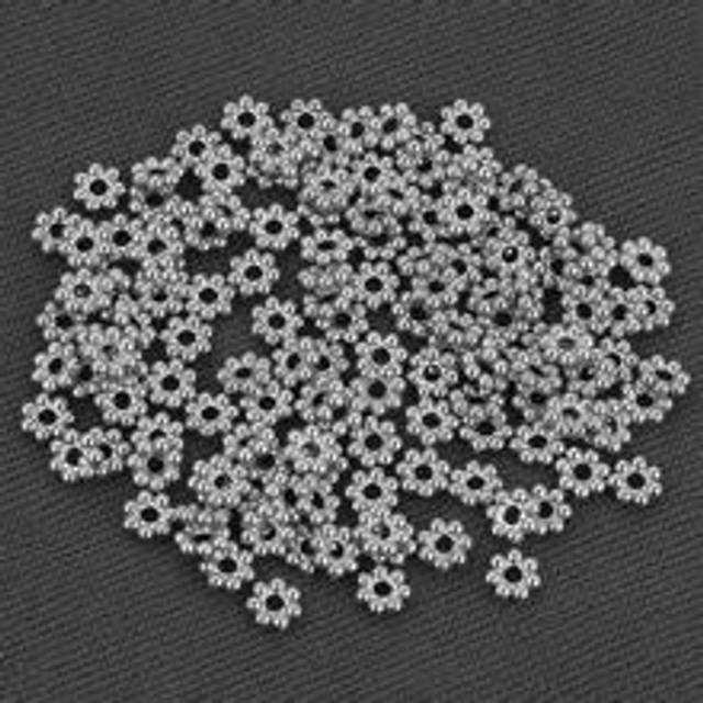 SHEIN 50 Pcs Stainless Steel Daisy Wheel Designs With Loose Bead Spacers For DIY Accessories With Bead Spacers