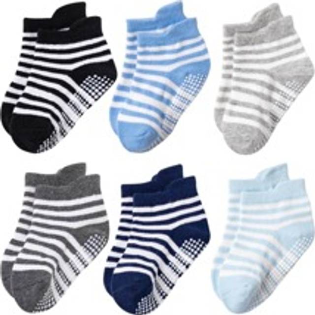 6 par/Pack Anti-halkstrumpor för småbarn, unisex babystrumpor - Multifärgad (4-7Y,6-12M,6-10Y,1-3Y)