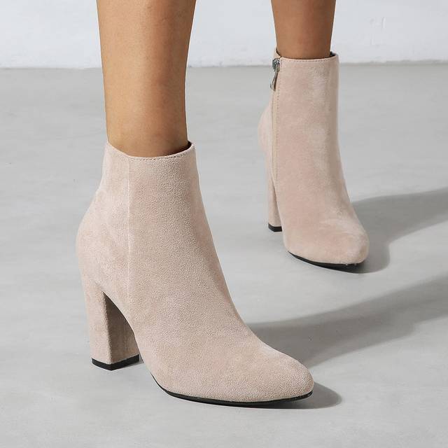 Bär med Leggings,Beige Stövlar För Kvinnor, Mode Korta Stövlar, Blockklackar Vinterstövlar, Extrema Högklackade Stövlar - Aprikos (EUR35,EUR36,EUR37,EUR38,EUR39,EUR40,EUR41,EUR42)